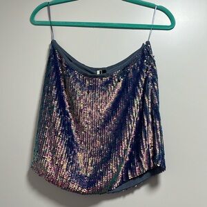 Topshop Iridescent Sequin Mini Skirt